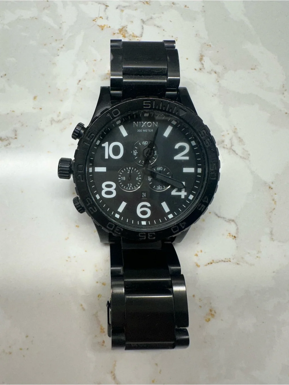 Nixon Black Stainless Chronograph Watch